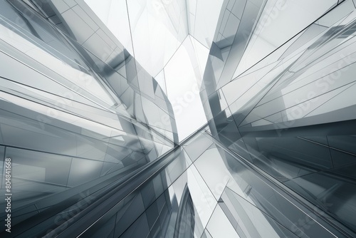 3d render of abstract architecture background with glass cubes in empty space