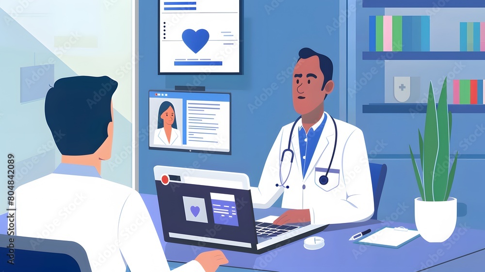 doctor with stethoscope and laptop doctor with stethoscope and laptop