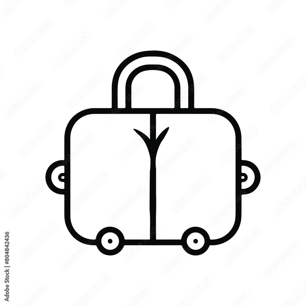 minimalist lineart illustration logo of a suitcase in black and white minimalist lineart illustration logo of a suitcase in black and white