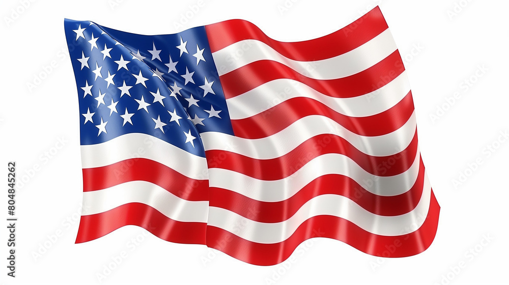 Fototapeta premium An illustration depicting the American flag,also known as the Stars and Stripes.The flag features thirteen horizontal stripes alternating between red and white, representing the original American flag