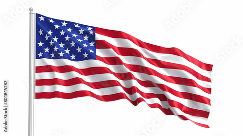 An illustration depicting the American flag,also known as the Stars and Stripes.The flag features thirteen horizontal stripes alternating between red and white, representing the original American flag
