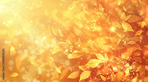 キラキラした秋の紅葉した葉の背景　Generative AI photo