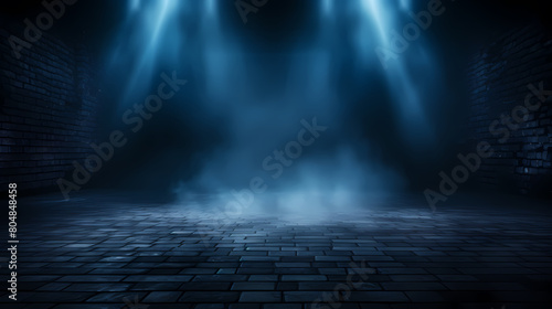 empty blue stage photo