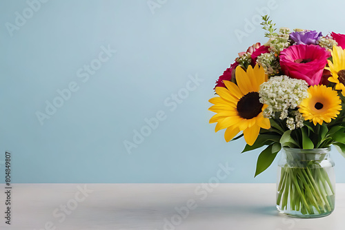 Bouquet of flower in copy-space background concept, big blank space. Radiant Orchid Spread