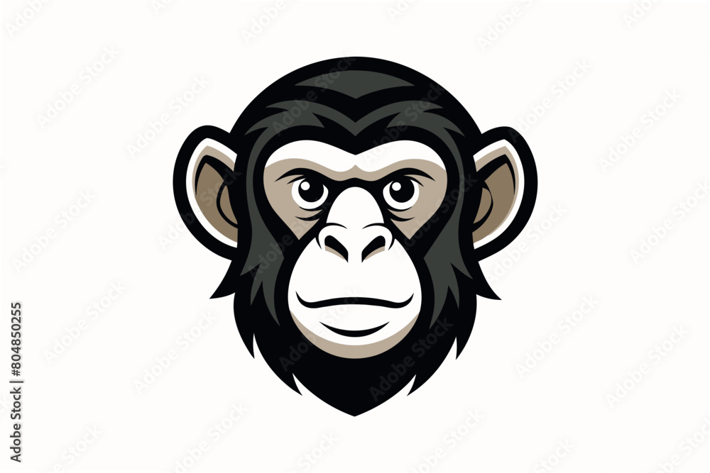 chimpanzee head logo vector illustration