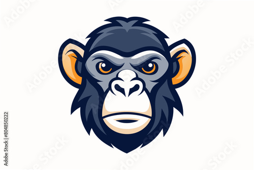 chimpanzee head logo vector illustration