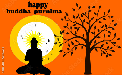 Happy Buddha Purnima Vector Image