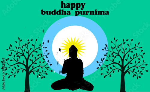 Happy Buddha Purnima Vector Image