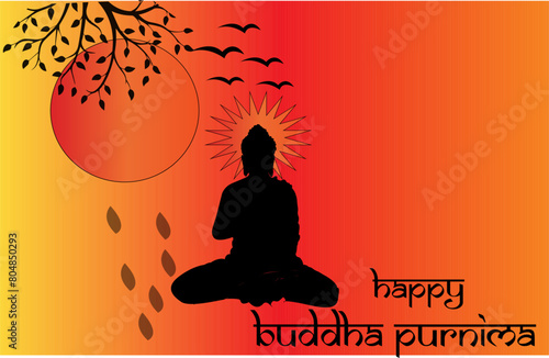 Happy Buddha Purnima Vector Image