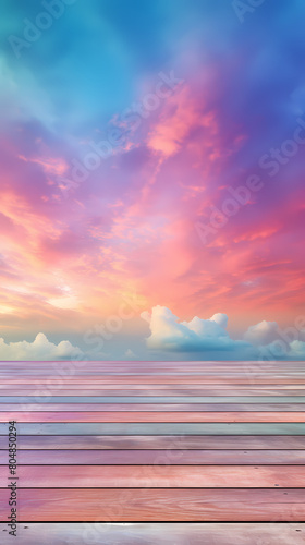 Colorful sky at dusk, car advertising background