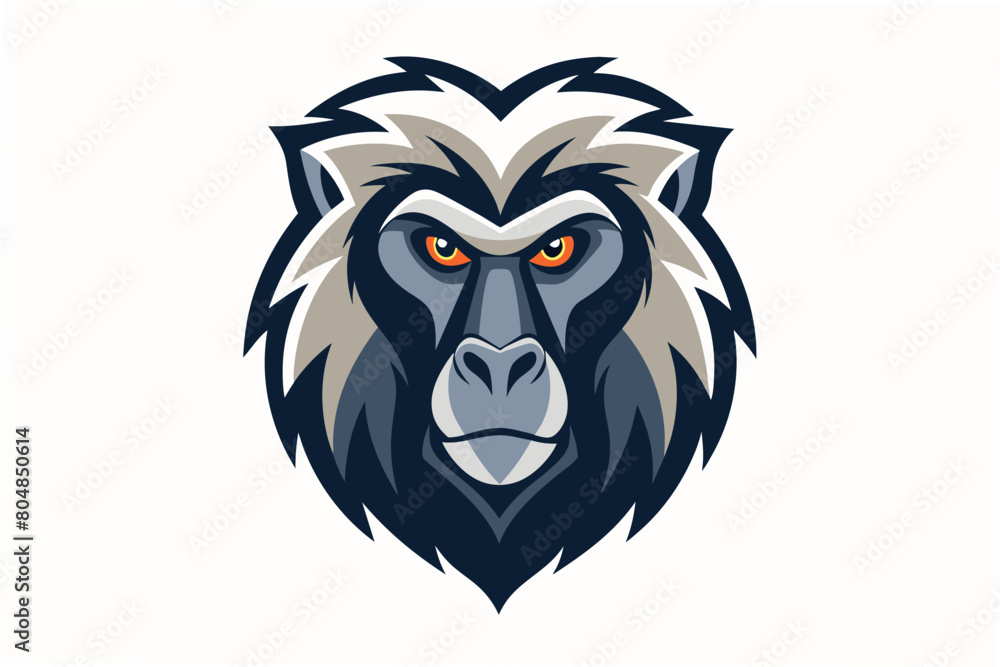 baboon head logo vector illustration