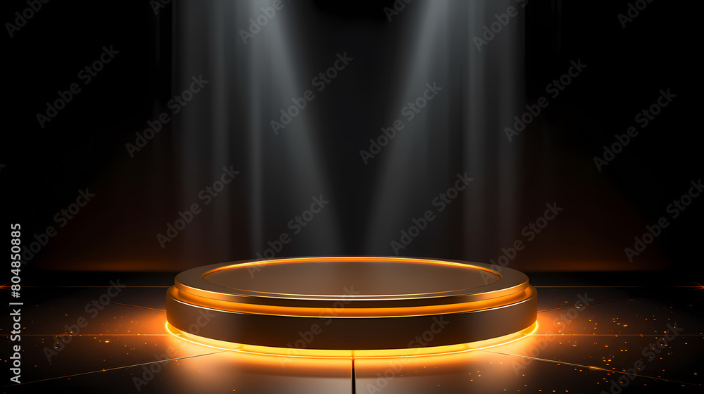 Abstract golden podium base Abstract golden podium base