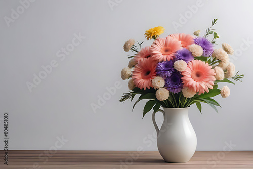 Bouquet of flower in copy-space background concept, big blank space. Brilliant Tropical Showcase