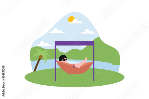 Weekend Activity Flat Design Illustration