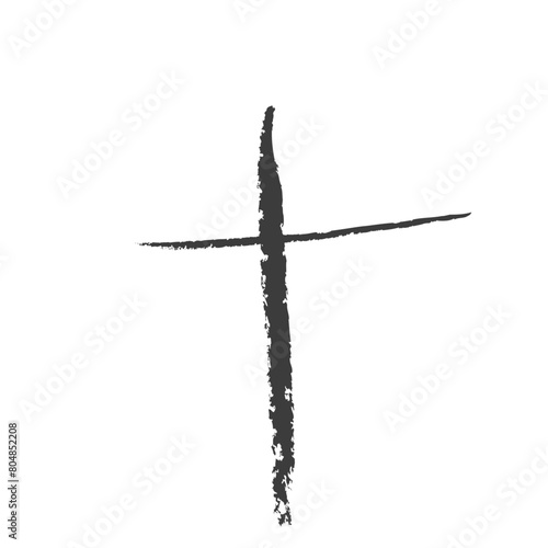 minimal grunge christian cross. Hand drawn cross and plus sign. Black paint brush strokes geometrical pattern for wallpaper  web page background  textile design  graphic design. vector illustration