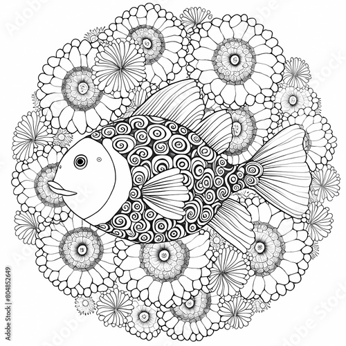 fish mandala coloring book