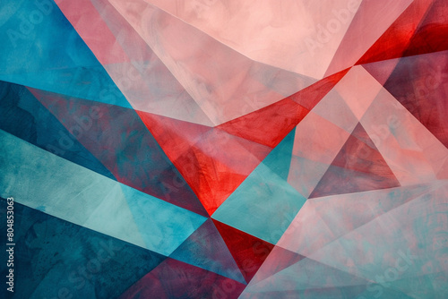 abstract polygonal design of sky blue and crimson, ideal for an elegant abstract background