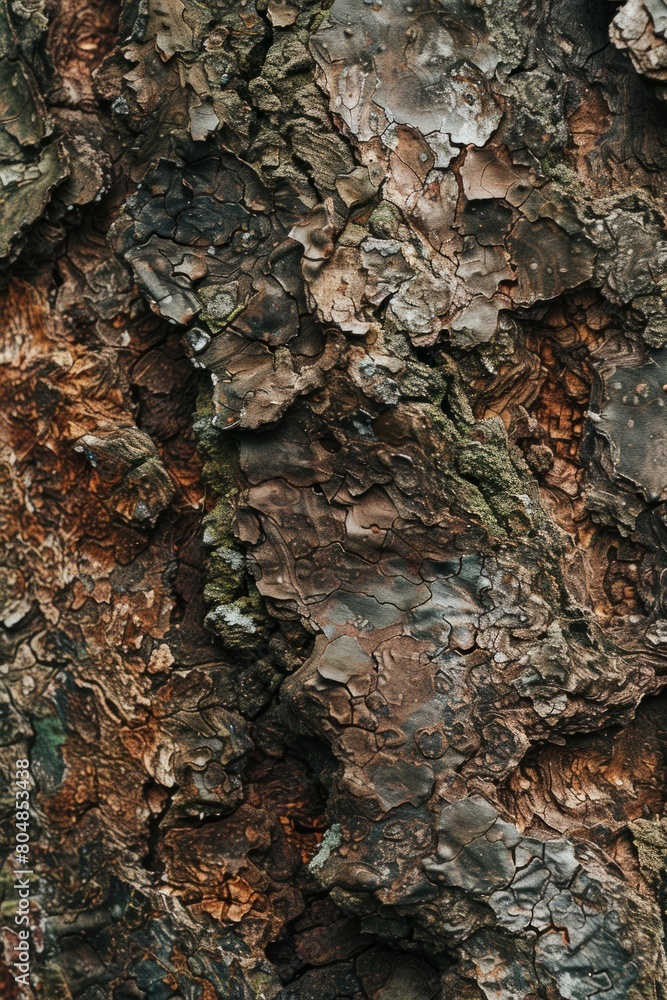 Enchanted Verdure: A tree trunk adorned with lush green moss, showcasing nature's whimsical touch.
