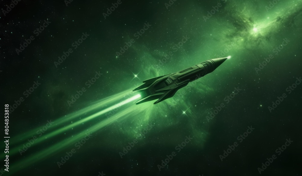 Naklejka premium space rocket in space