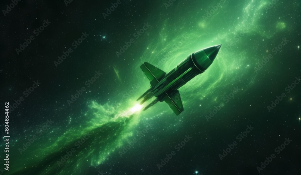 Fototapeta premium space rocket in space