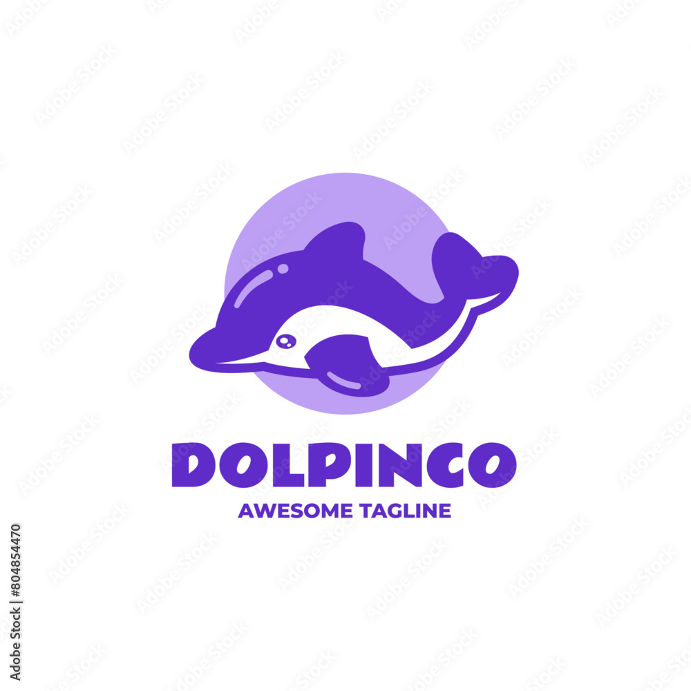 Vector Logo Illustration Dolphin Simple Mascot Style. Vector Logo Illustration Dolphin Simple Mascot Style.