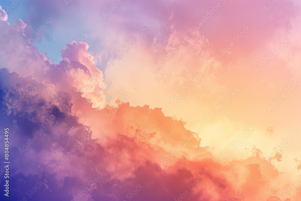 Sun and cloud background with a pastel colored, gradient pastel Sun and cloud background with a pastel colored, gradient pastel