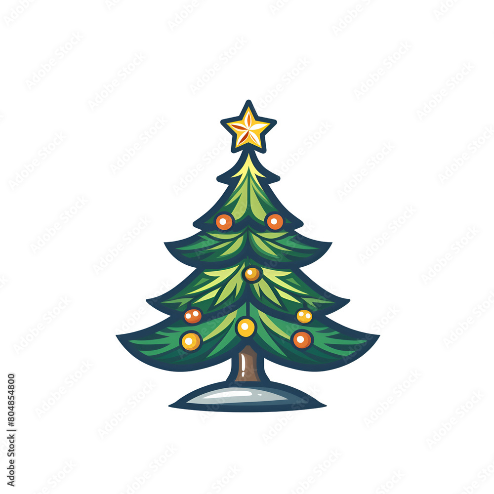 Christmas tree mascot icon