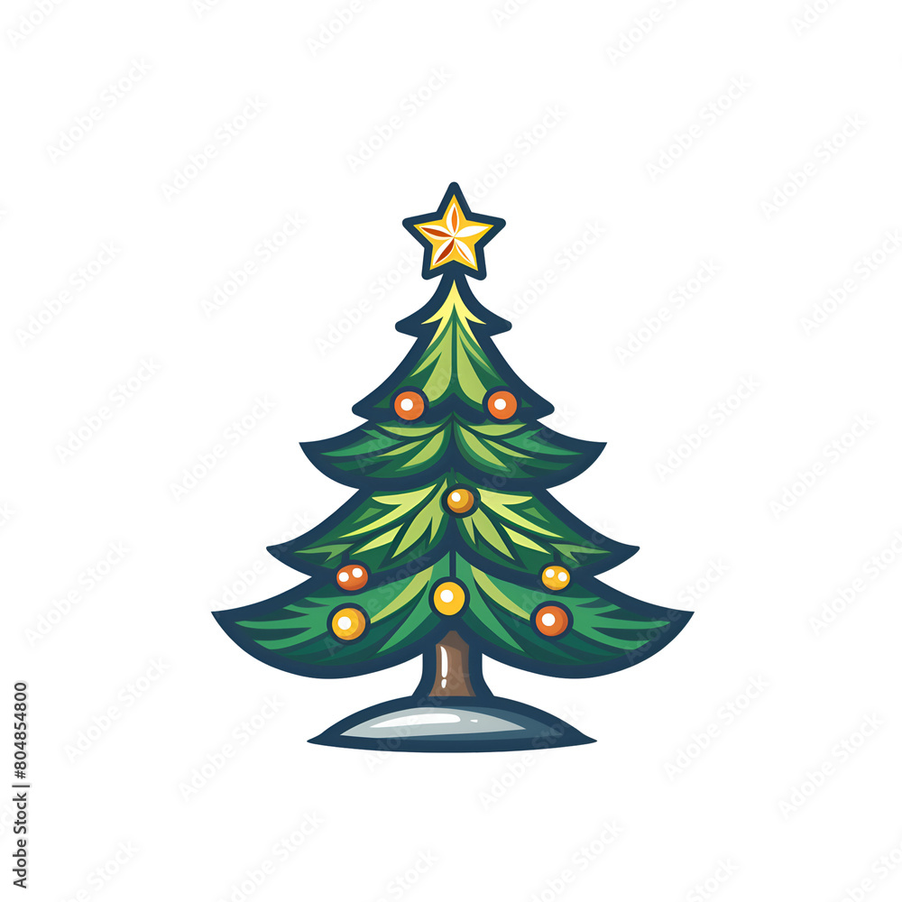 Christmas tree mascot icon Christmas tree mascot icon
