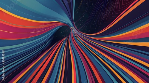 Wallpaper Mural Abstract 1970's background design in futuristic retro style with colorful lines. Vector illustration. Torontodigital.ca