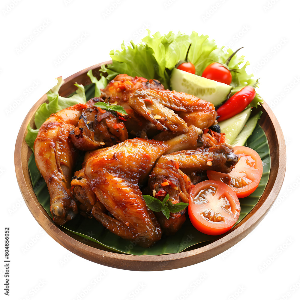 Ayam Goreng, Indonesian Culinary Delight, Isolated on Transparent Background. PNG Ayam Goreng, Indonesian Culinary Delight, Isolated on Transparent Background. PNG