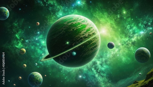 3d rendered illustration of a planet or planet in space or earth and space or blue print planet earth or wallpaper planet 4K © Rahmat 