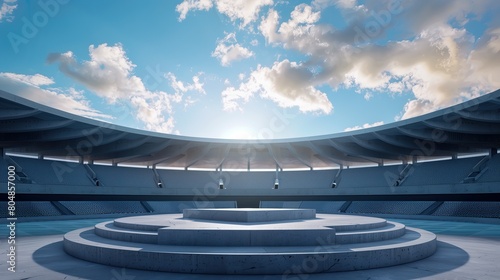 a round podium in the middle of an olympic stadium photo