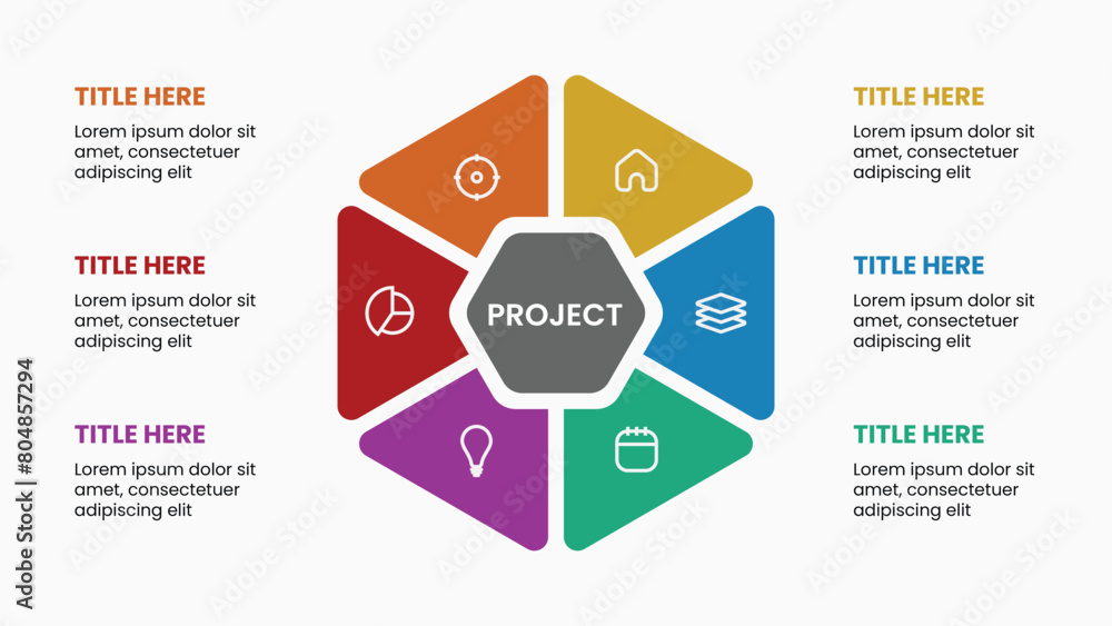 infographic template polygon shape with 6 option and icons infographic template polygon shape with 6 option and icons