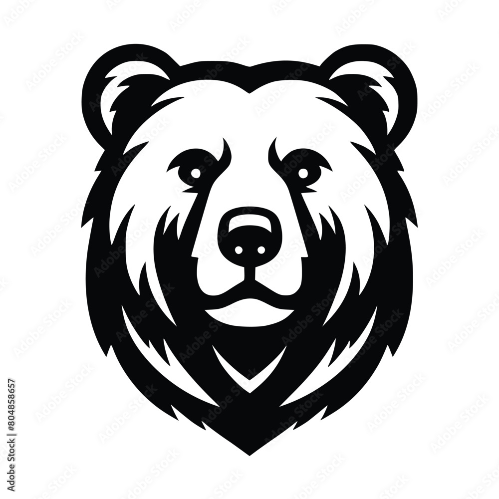 bear head face logo vector illustration minimalist design template. also can use for t- shirt, emblem, tattoo and more bear head face logo vector illustration minimalist design template. also can use for t- shirt, emblem, tattoo and more