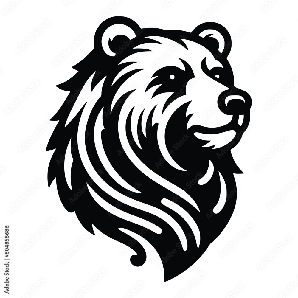 bear head face logo vector illustration minimalist design template. also can use for t- shirt, emblem, tattoo and more bear head face logo vector illustration minimalist design template. also can use for t- shirt, emblem, tattoo and more