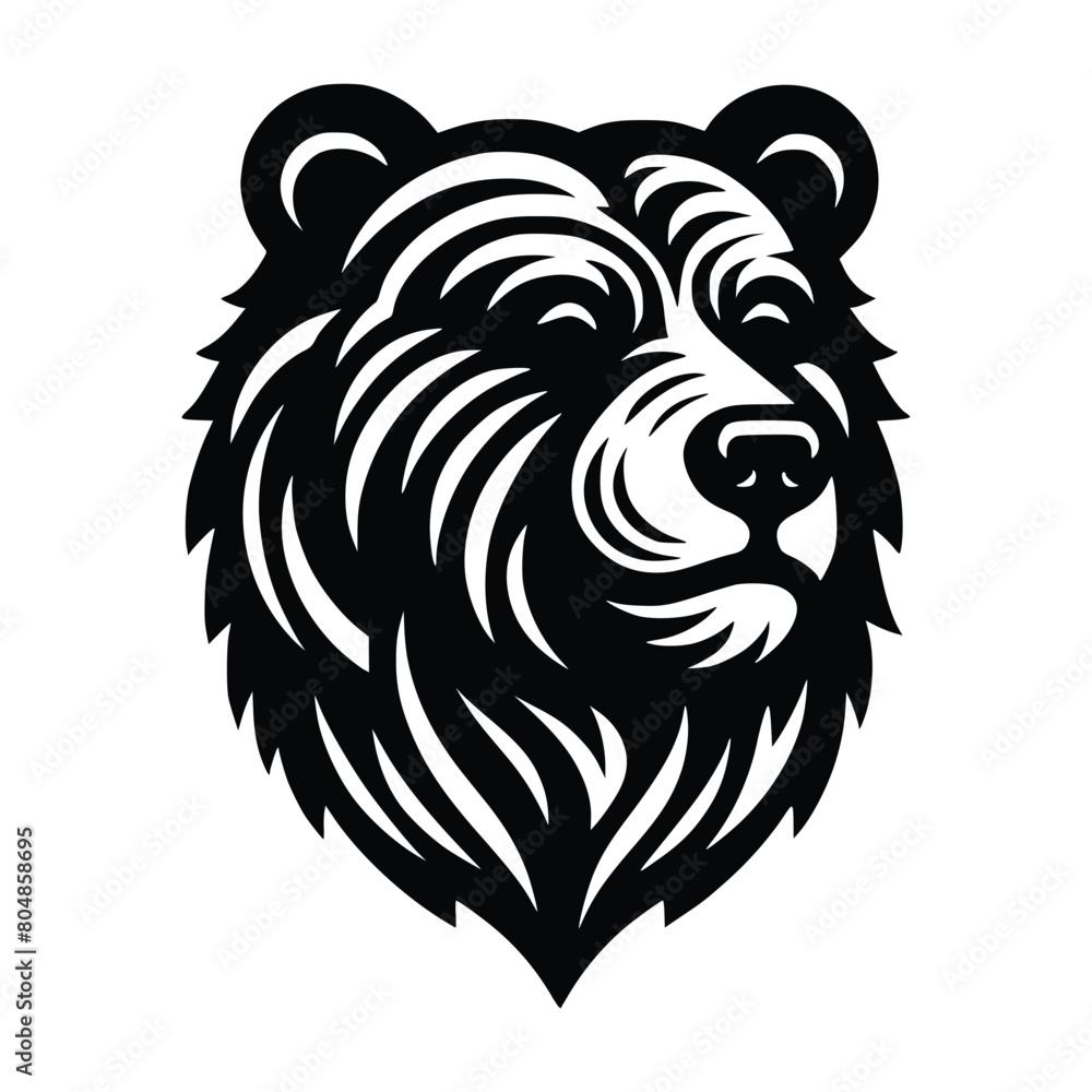 bear head face logo vector illustration minimalist design template. also can use for t- shirt, emblem, tattoo and more bear head face logo vector illustration minimalist design template. also can use for t- shirt, emblem, tattoo and more