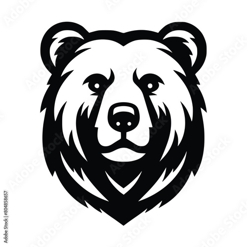 bear head face logo vector illustration minimalist design template. also can use for t- shirt, emblem, tattoo and more