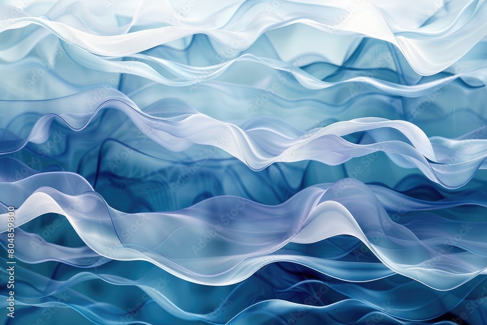 Obraz premium abstract blue background with smooth wavy lines