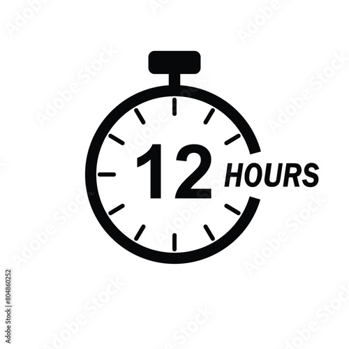 12 hours timer stop watch time clock icon photo