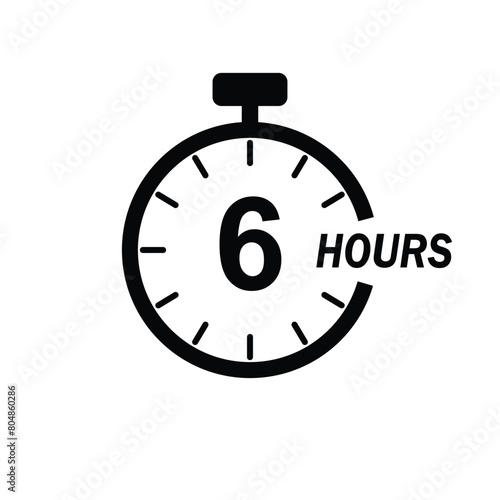 6 hour timer stop watch time clock icon