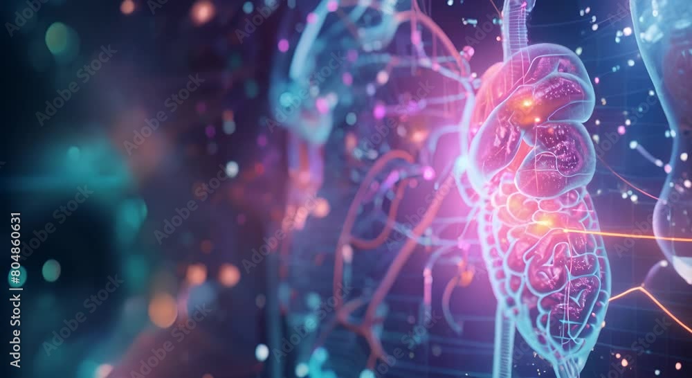Modern technology concept of genitourinary system. Modern technology concept of genitourinary system.