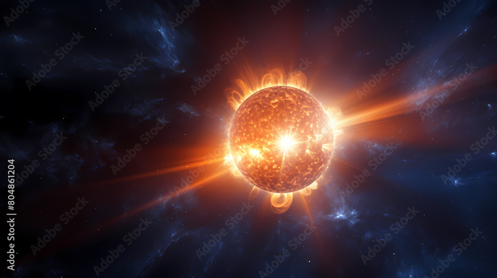 Obraz premium solar flare in space