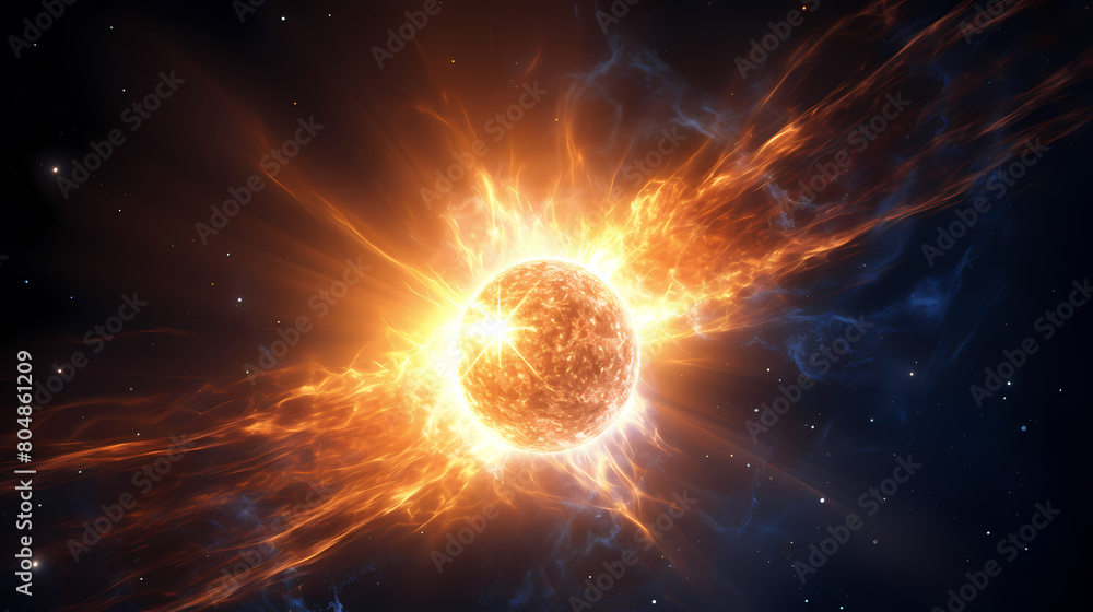 Obraz premium solar flare in space