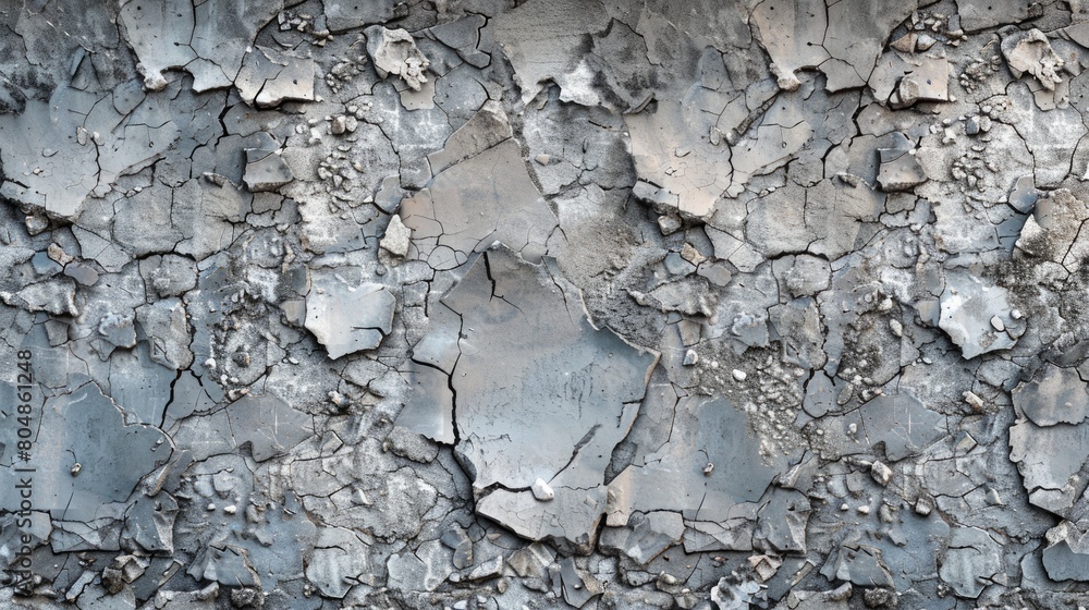 Fototapeta premium Textured decay: A captivating wall displaying intricate cracks and intriguing gaps