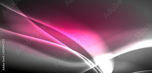 A soft, pink and white glowing wave resembling petals on a black background, with hints of violet and magenta shades, inspired by terrestrial plant patterns