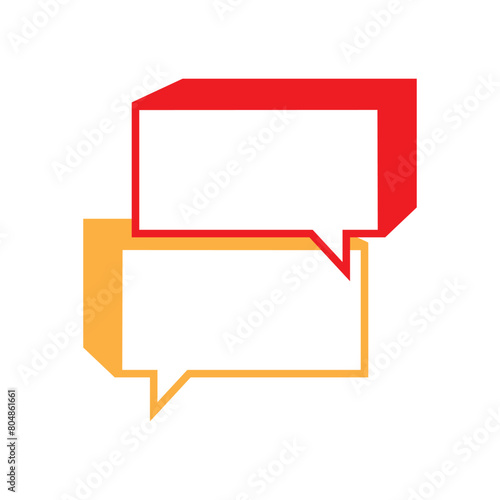 3d Speech Bubbles Blank Space in Various Colors.