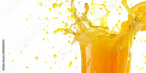 Zesty indulgence: A vibrant glass of orange juice adorned with a tempting orange slice, bursting with flavor