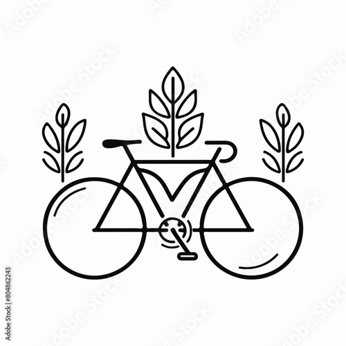 bycicle black and white minimalist logo 
