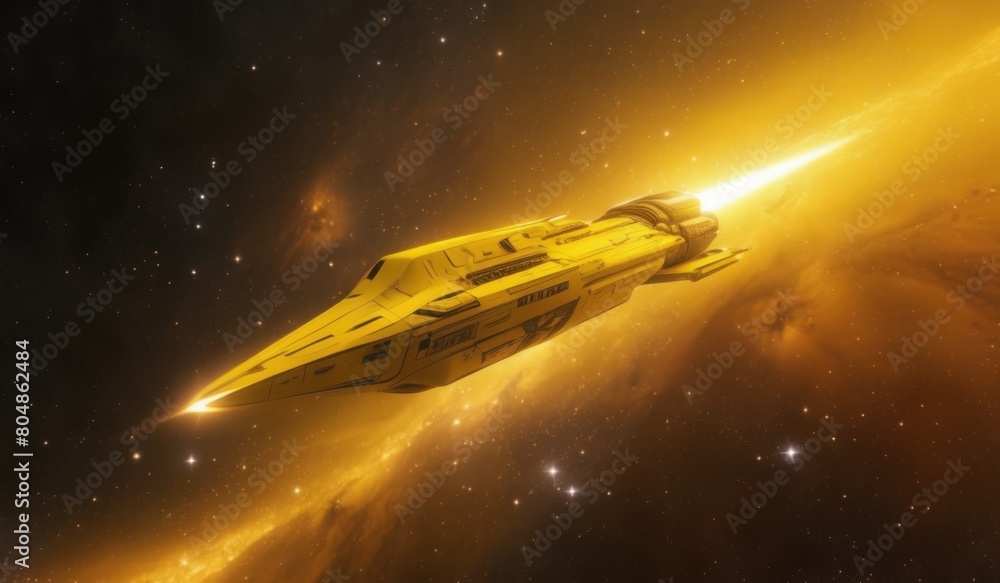 rocket in space or spaceship and space or wallpaper rocket or wallpaper yellow rocket or wallpaper galaxy