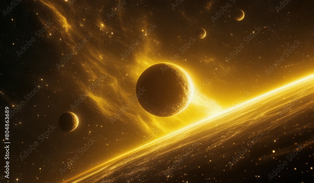 Obraz premium sun rising over the planet